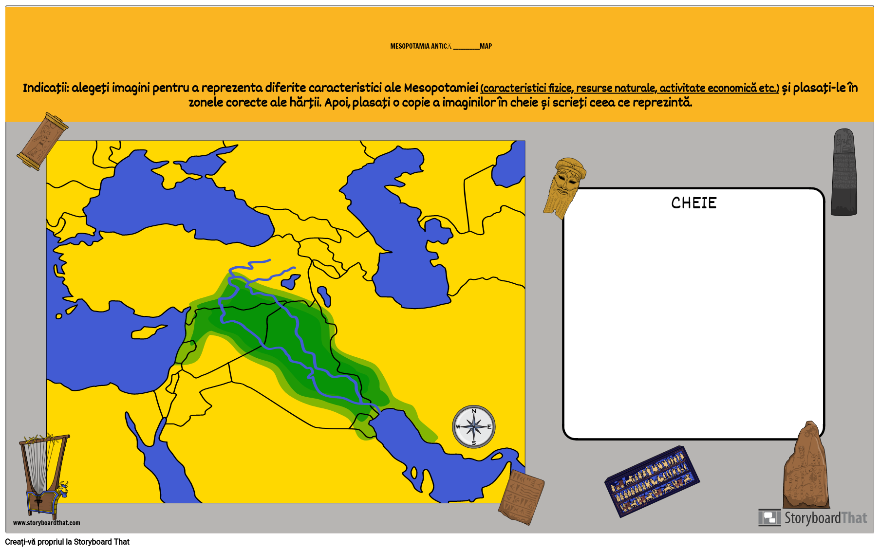 Mesopotamia Completați Harta Goală