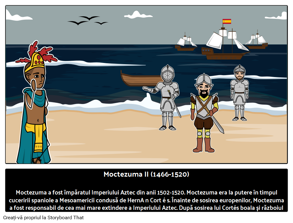 Moctezuma II sau Montezuma II - Conducătorul Imperiului Aztec 