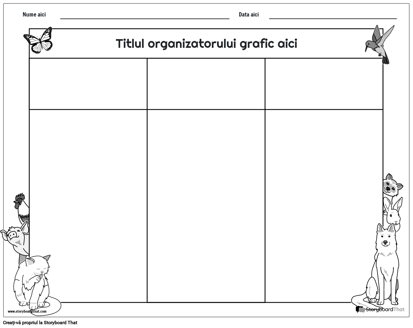 Noua pagină de creare a organizatorului grafic general 3 (alb-negru)