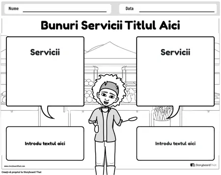 Noua pagină de creare a produselor și serviciilor șablon 2 (alb-negru)