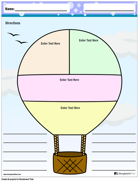 Organizator Grafic Balon cu aer Cald