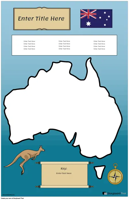 Poster Hartă 30 Color Portret Australia