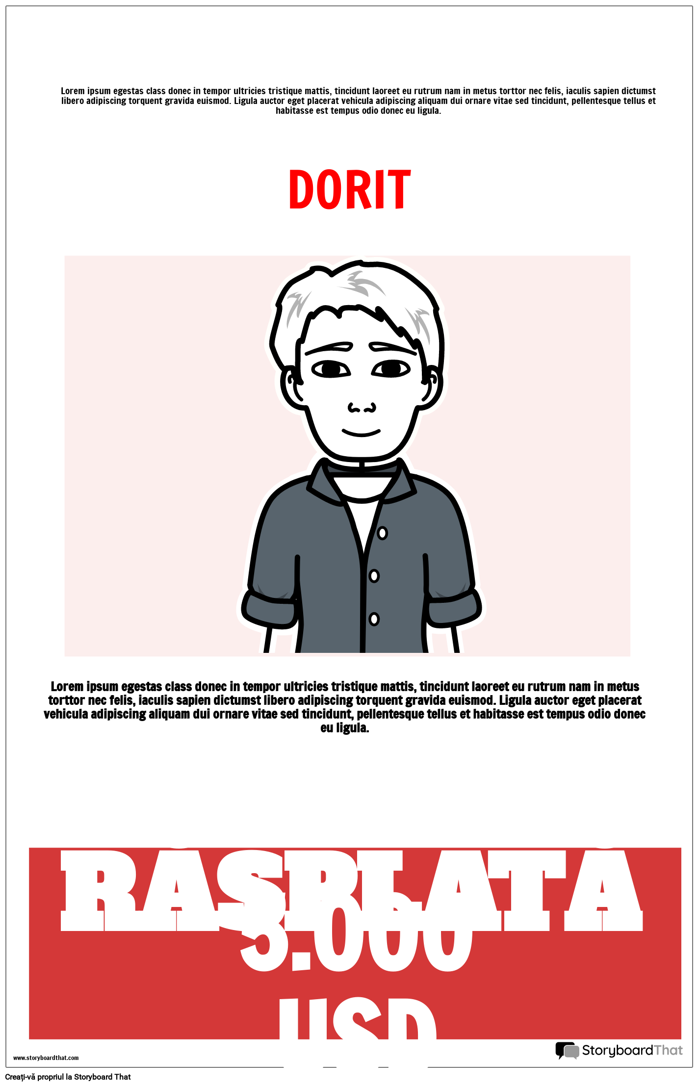 Wanted Poster cu recompensă
