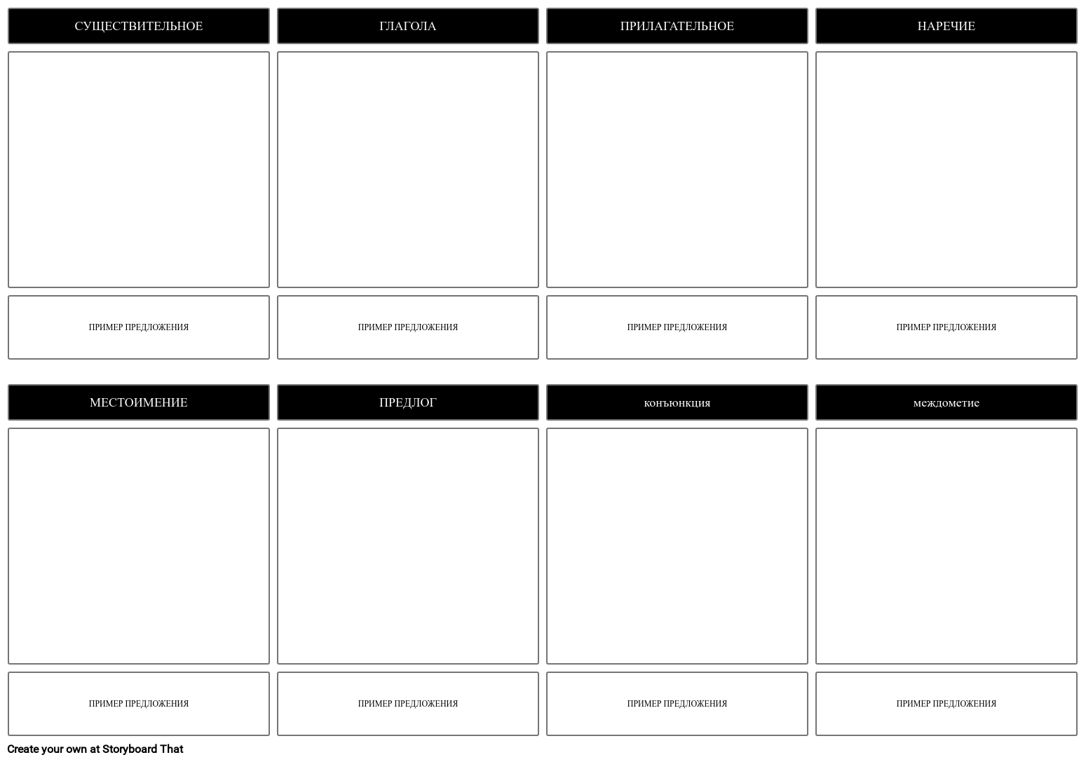 Части Шаблона Раскадровки Речи