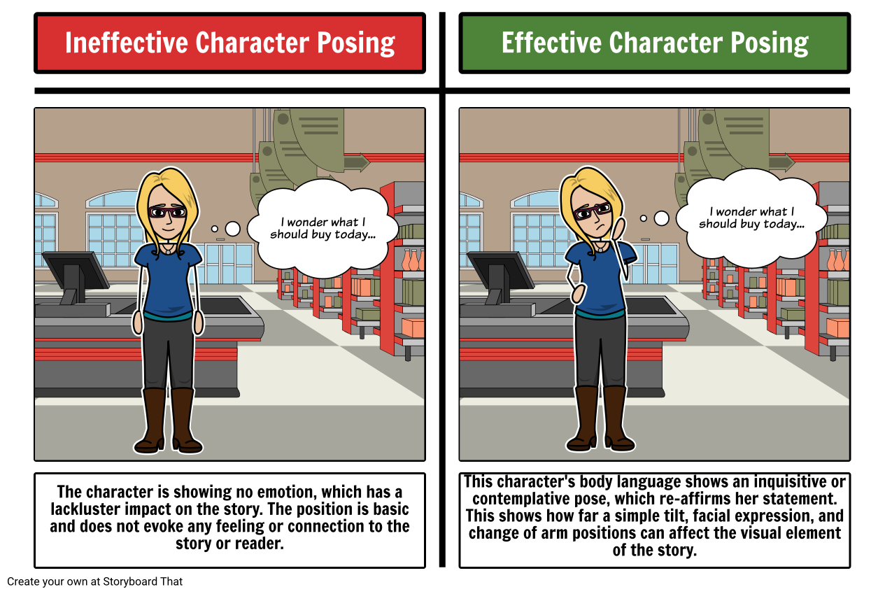 Effective Character Posing Storyboard