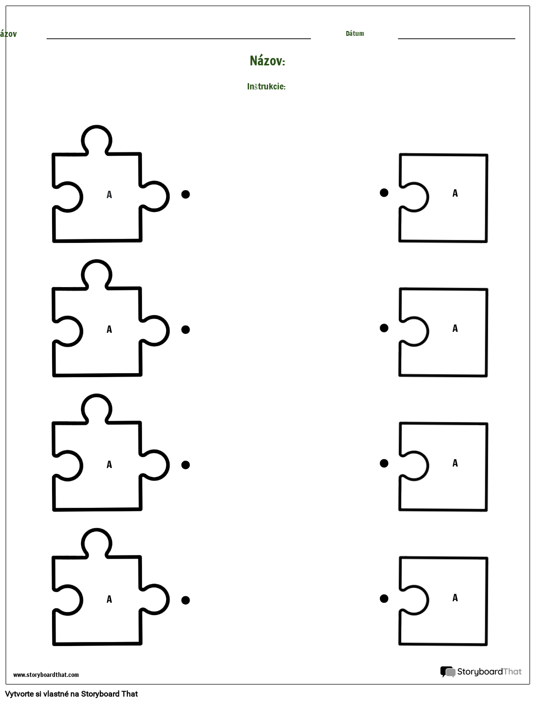 Šablóna Zhodného Typu Puzzle