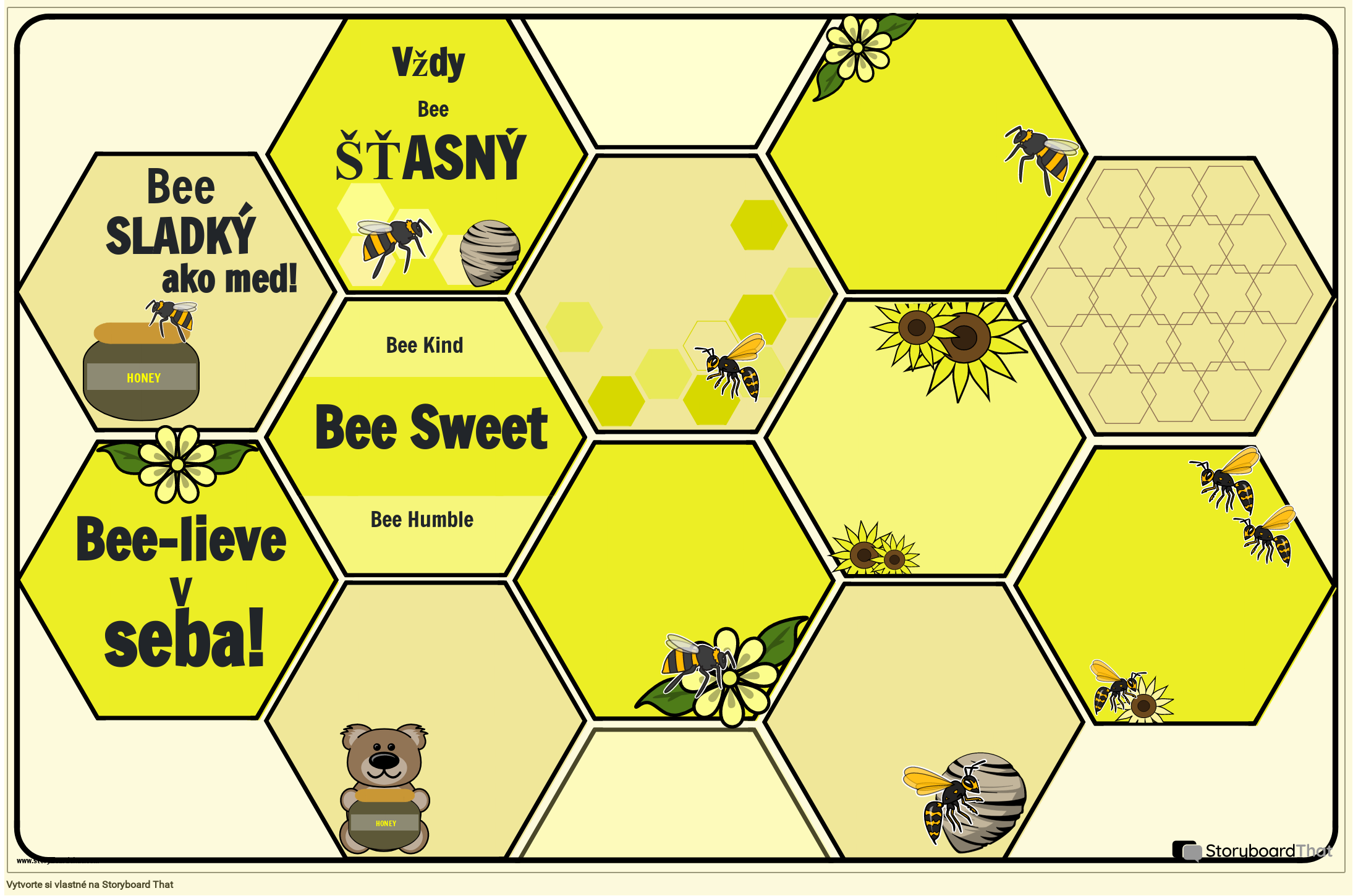 Včelí Motív – Motivačný Plagát do Triedy