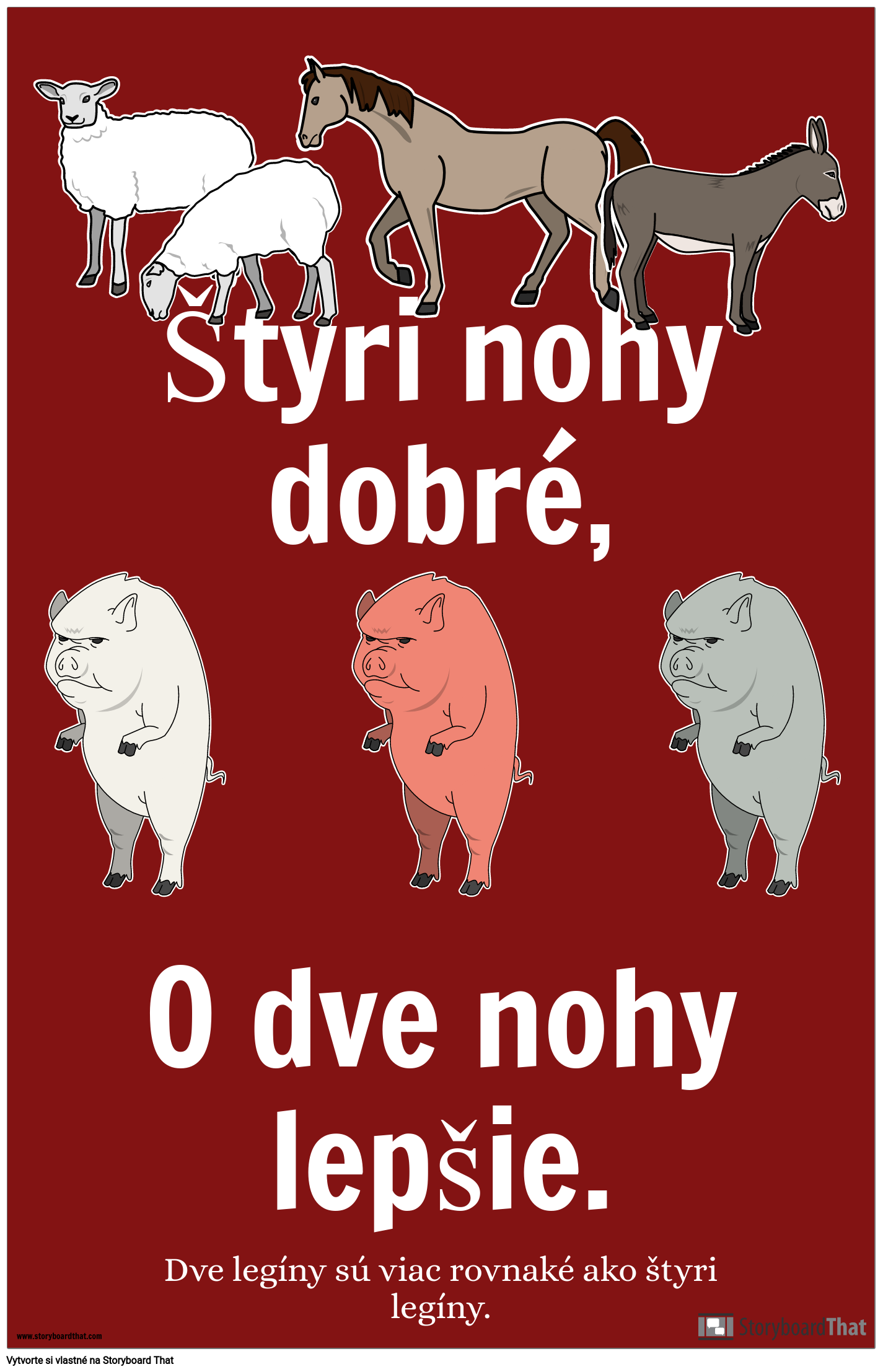 Zvieratá Farma Propaganda Poster