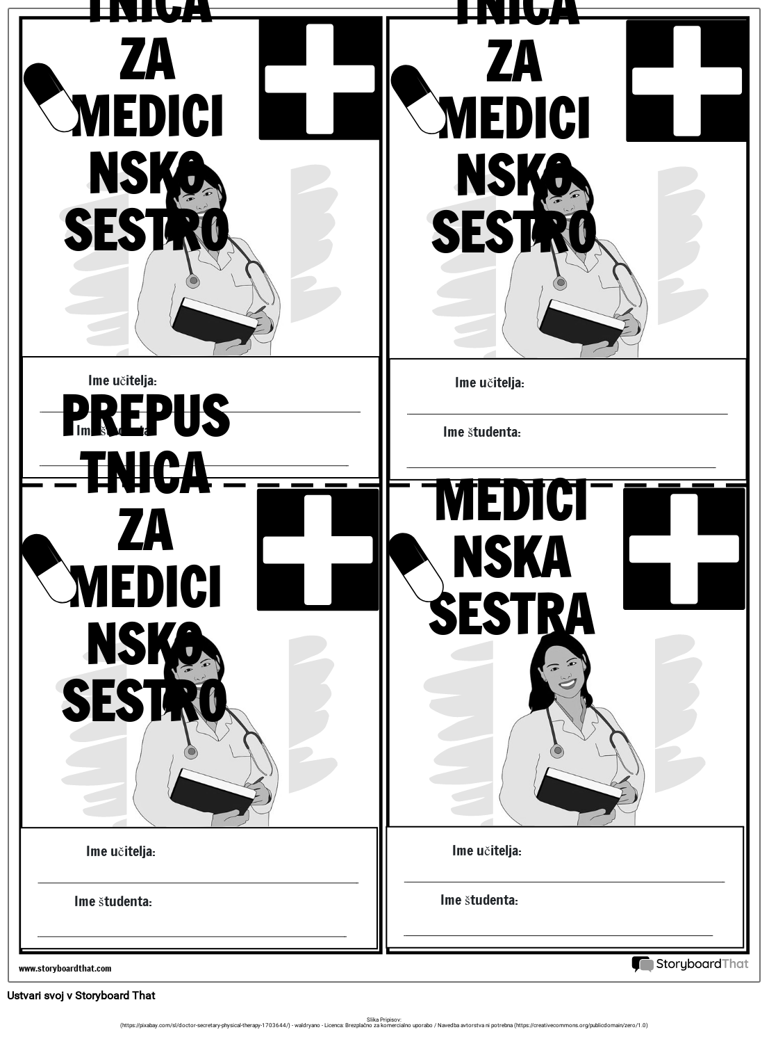 Predloga izkaznice medicinske sestre