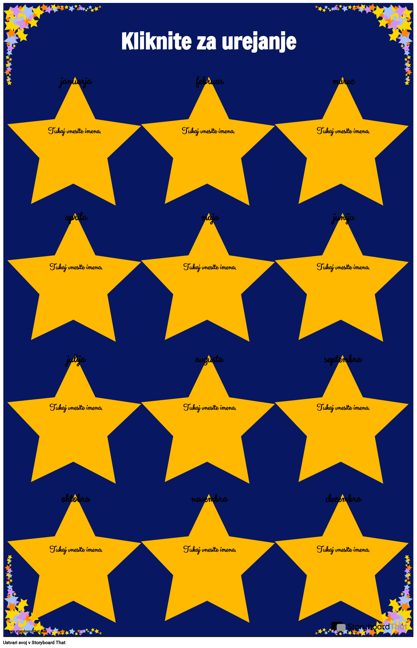 Primer Zvezdniškega Plakata za Rojstni dan