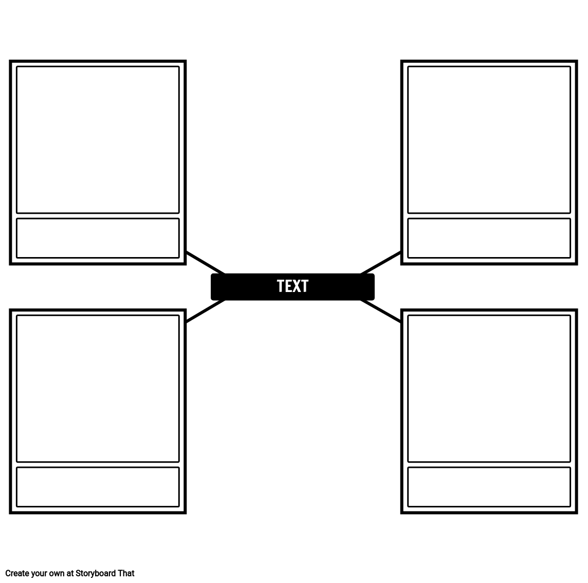 Spider Diagram Template with 4 Cells and Labels