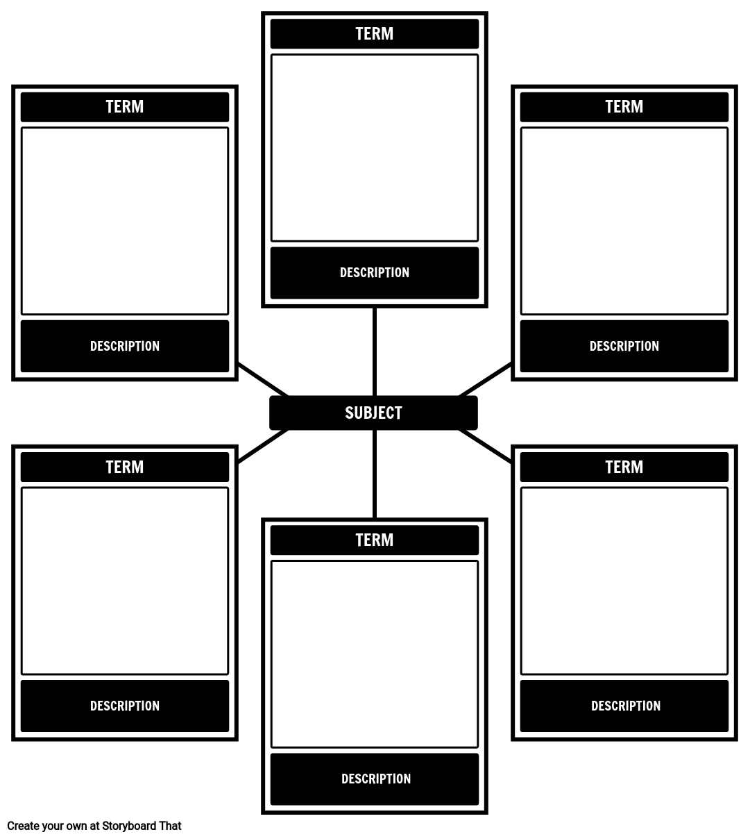 Simple 6 Cells-Based Spider Diagram Template