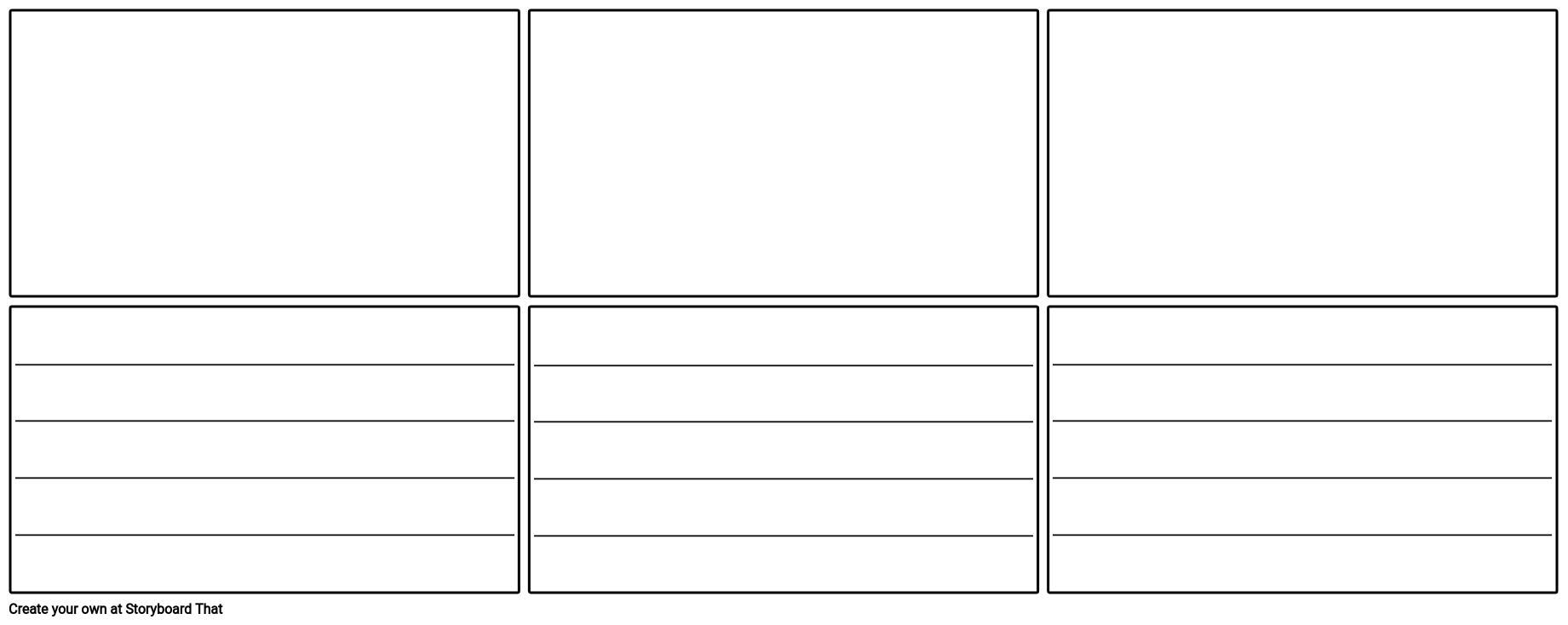 Blank Storyboard Template with Lines - 16x9