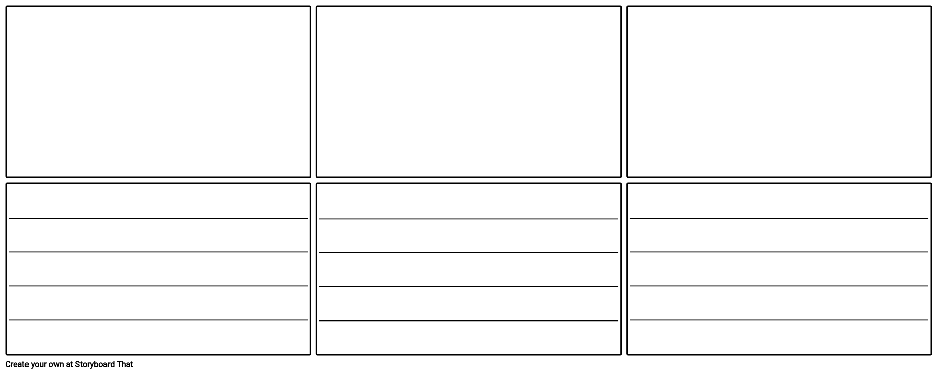 Blank Storyboard Template with Lines 16x9 Storyboard