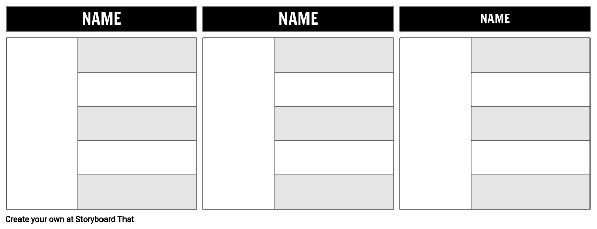 Character 5-Field Template