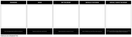 Connecting to Your Dreams Activity Template Storyboard