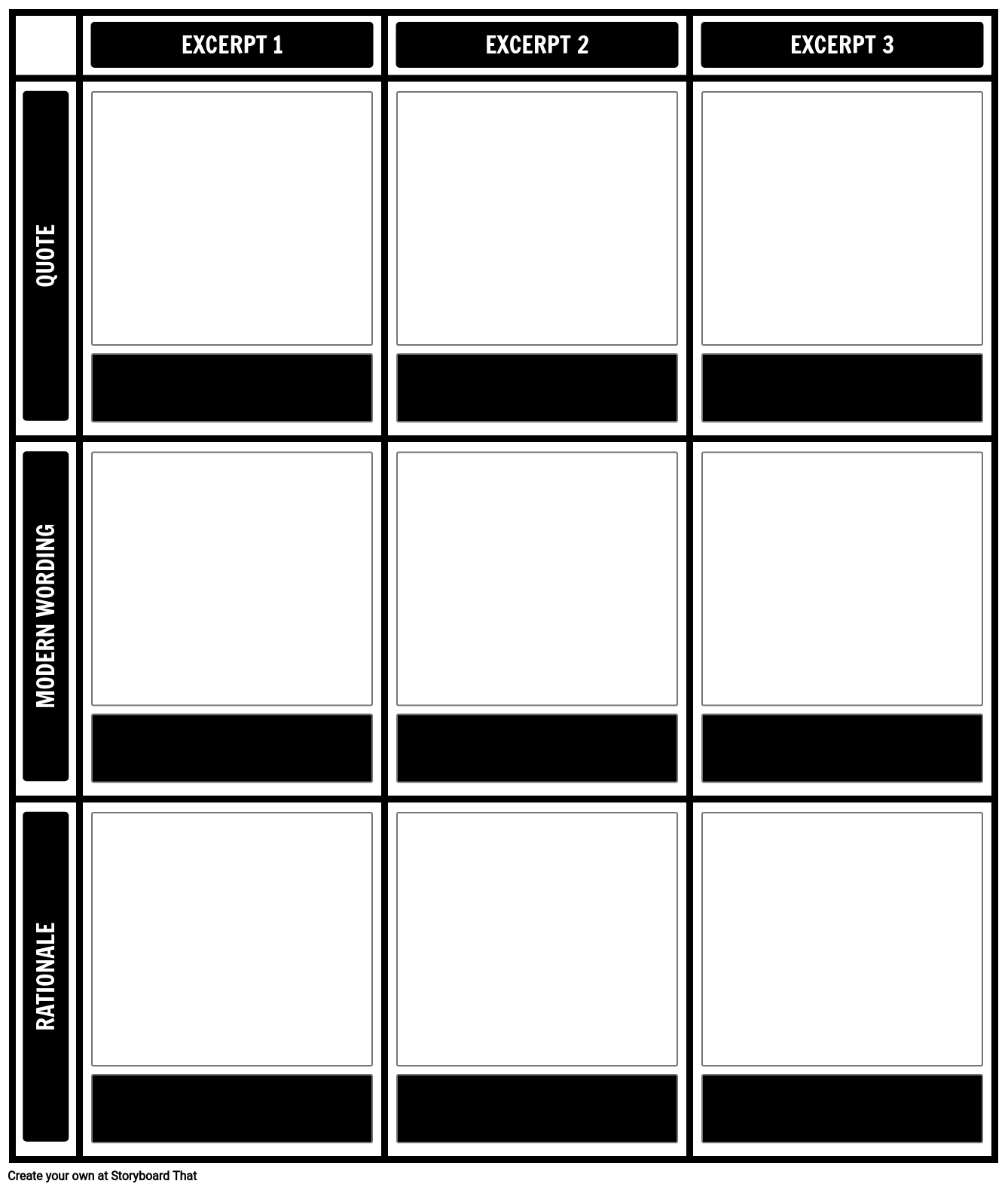 Excerpt Analysis Template