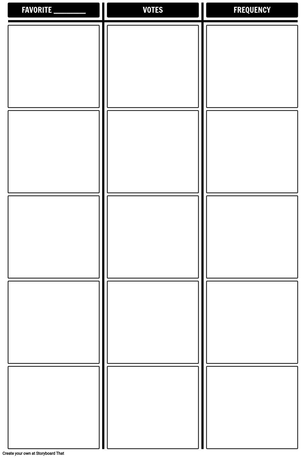 Frequency Tally Chart Template