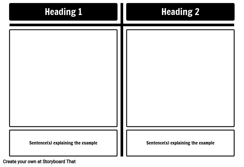 T-Chart with Description 1 Row