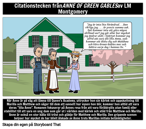 Anne of Green Gables Citat Exempel