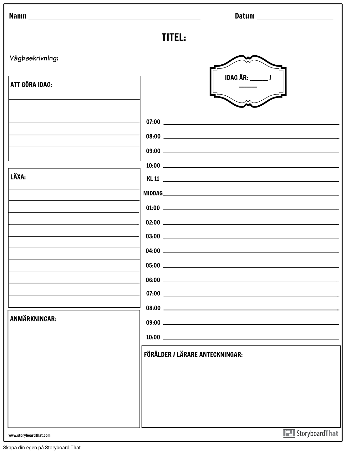 Daglig Schema