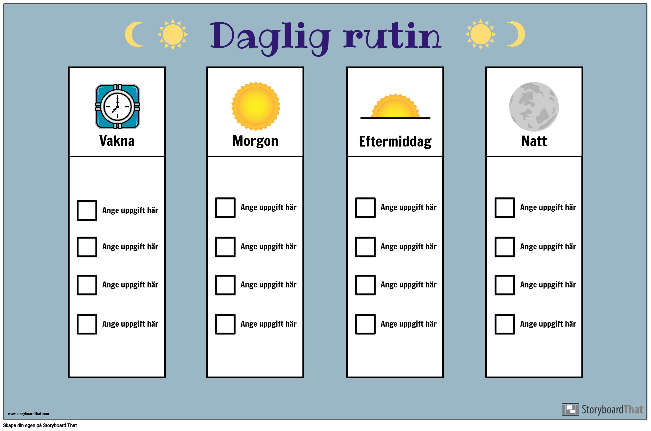 Dagligt Rutinediagram