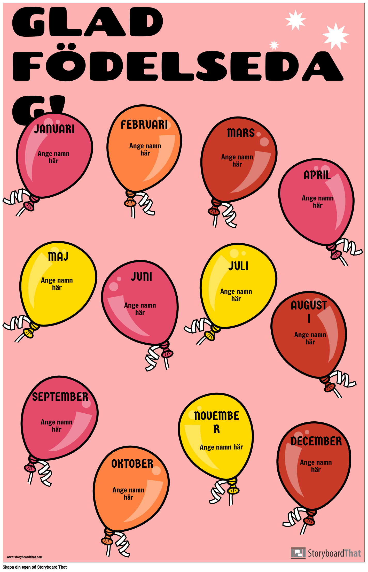 Födelsedagsdiagramaffisch Storyboard by sv-examples