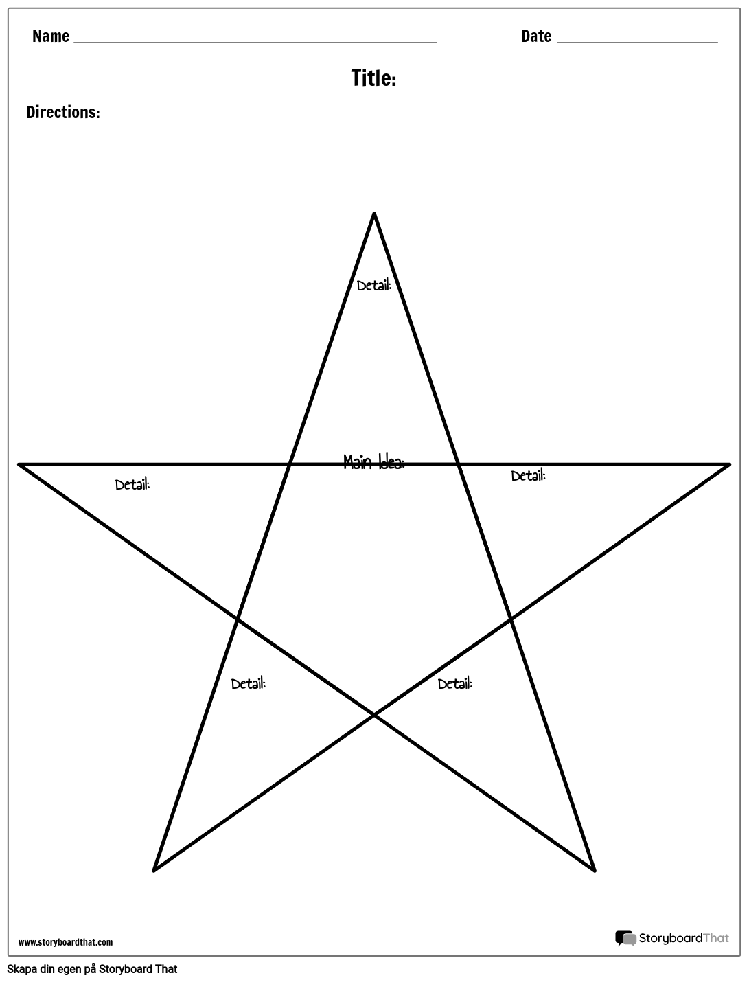 Huvudidé och Detaljer Stjärna