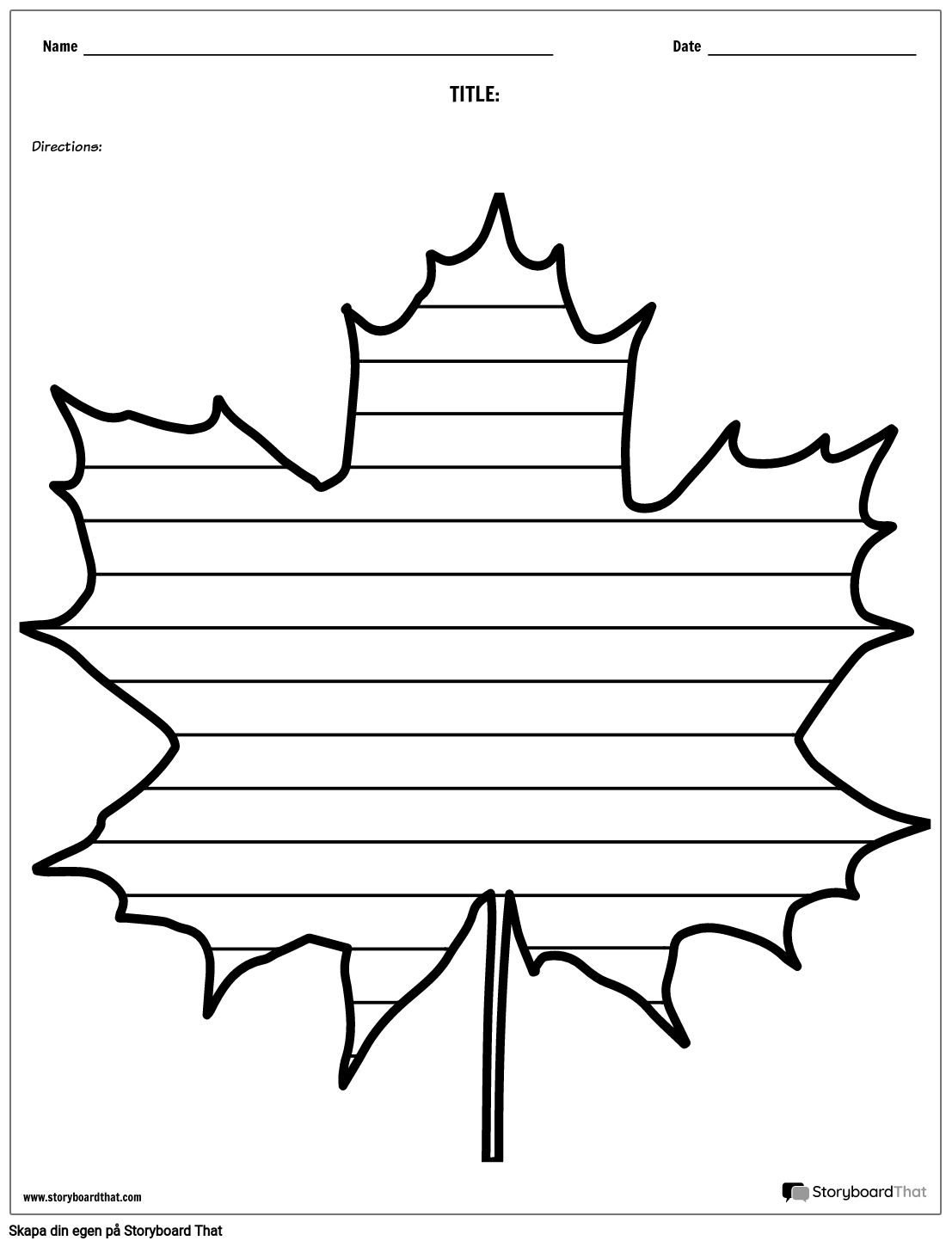 Kreativt Skrivande - Maple Leaf