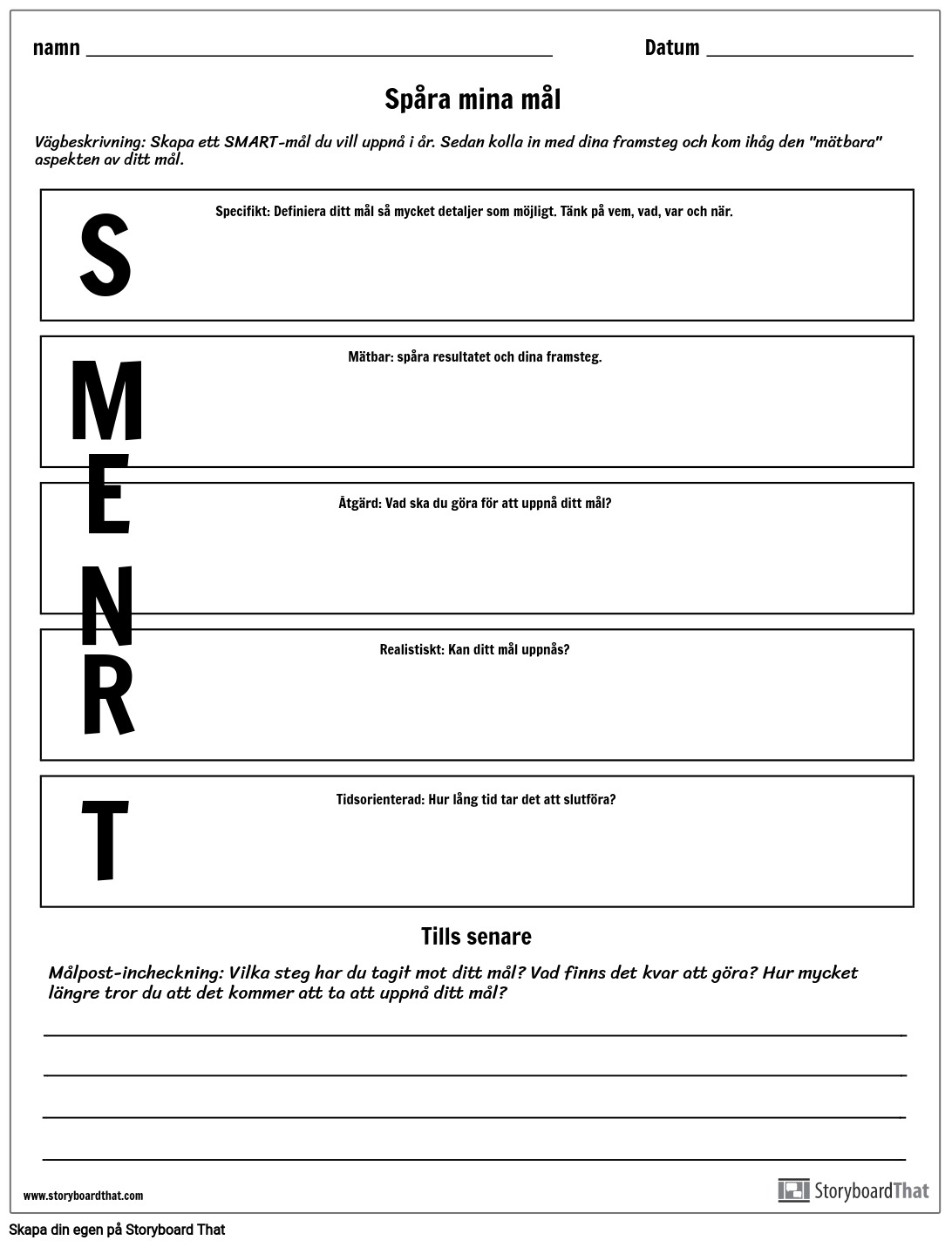 Making SMART Goals Worksheet