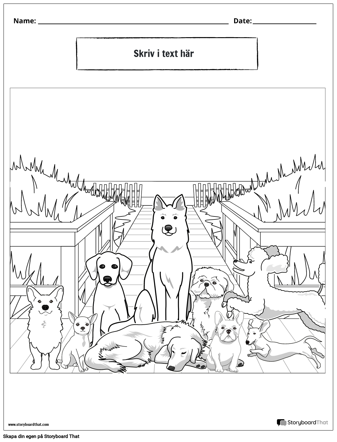 målarbok med hundtema