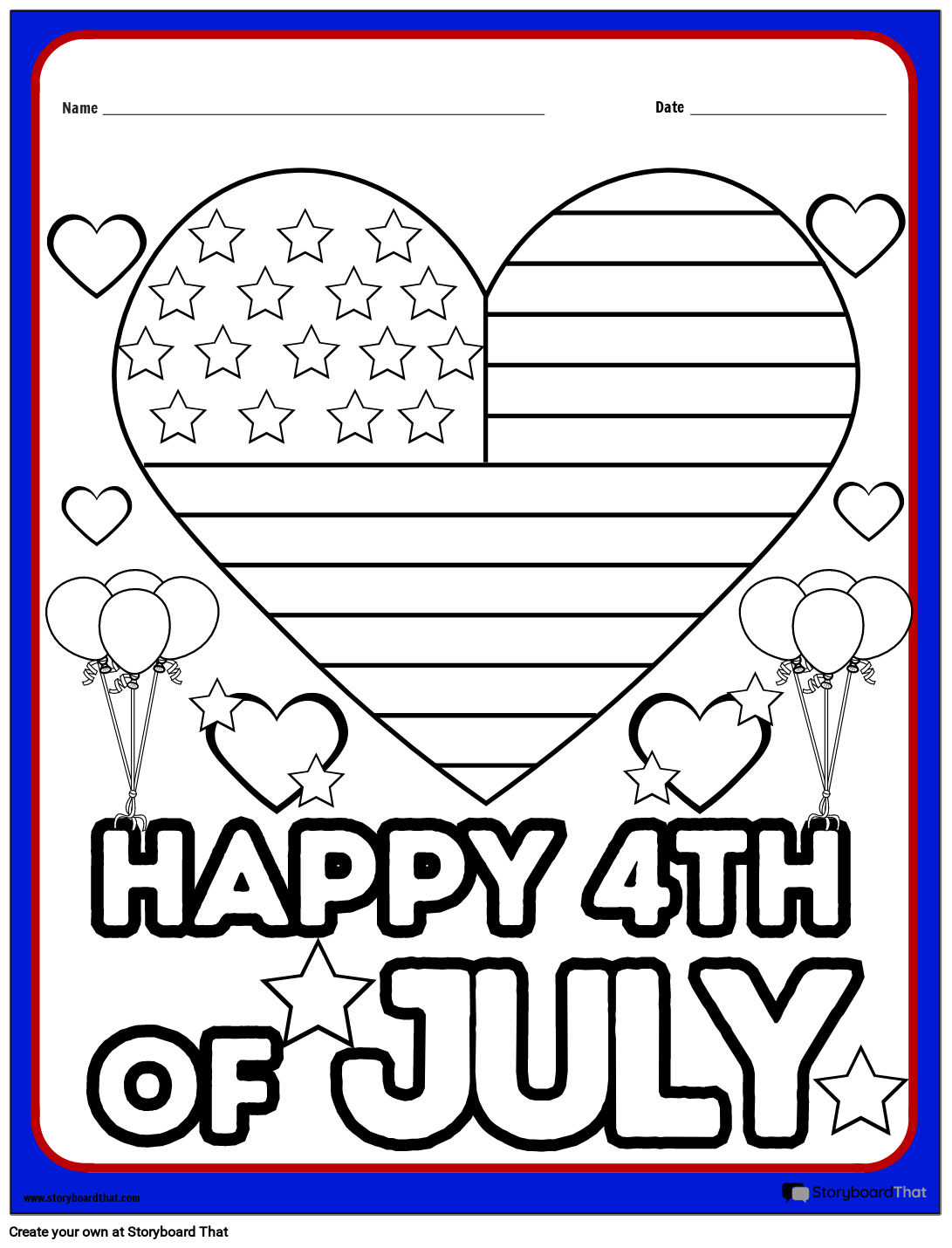 4th of July Coloring Worksheet