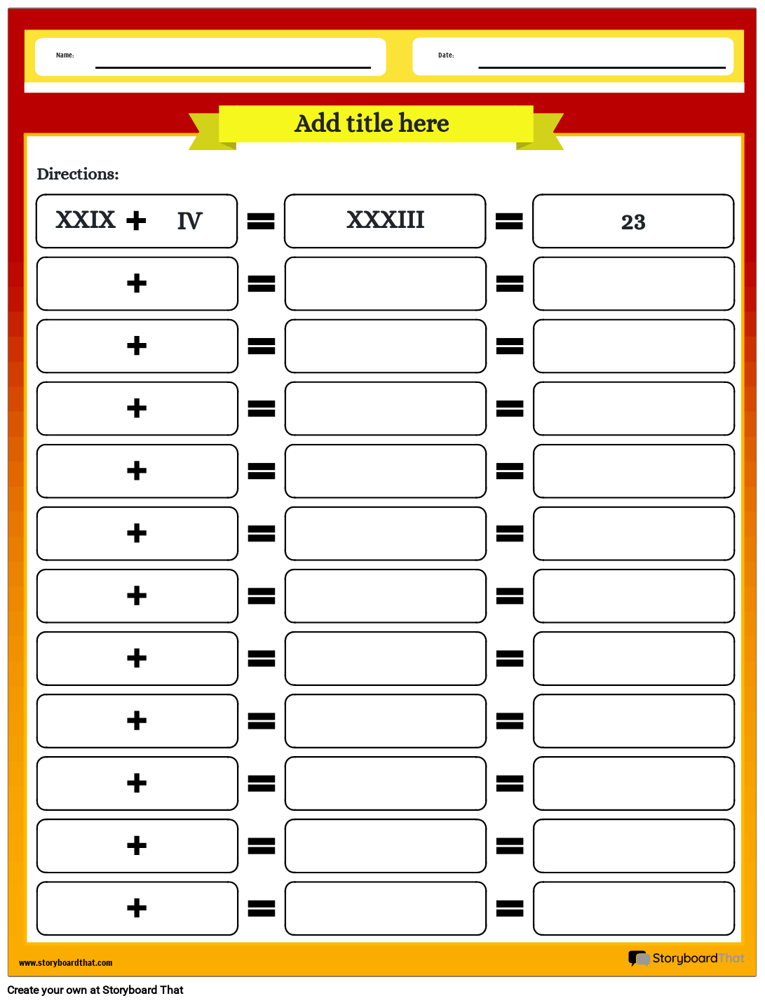 Free Roman Numerals Worksheet: Learn and Practice