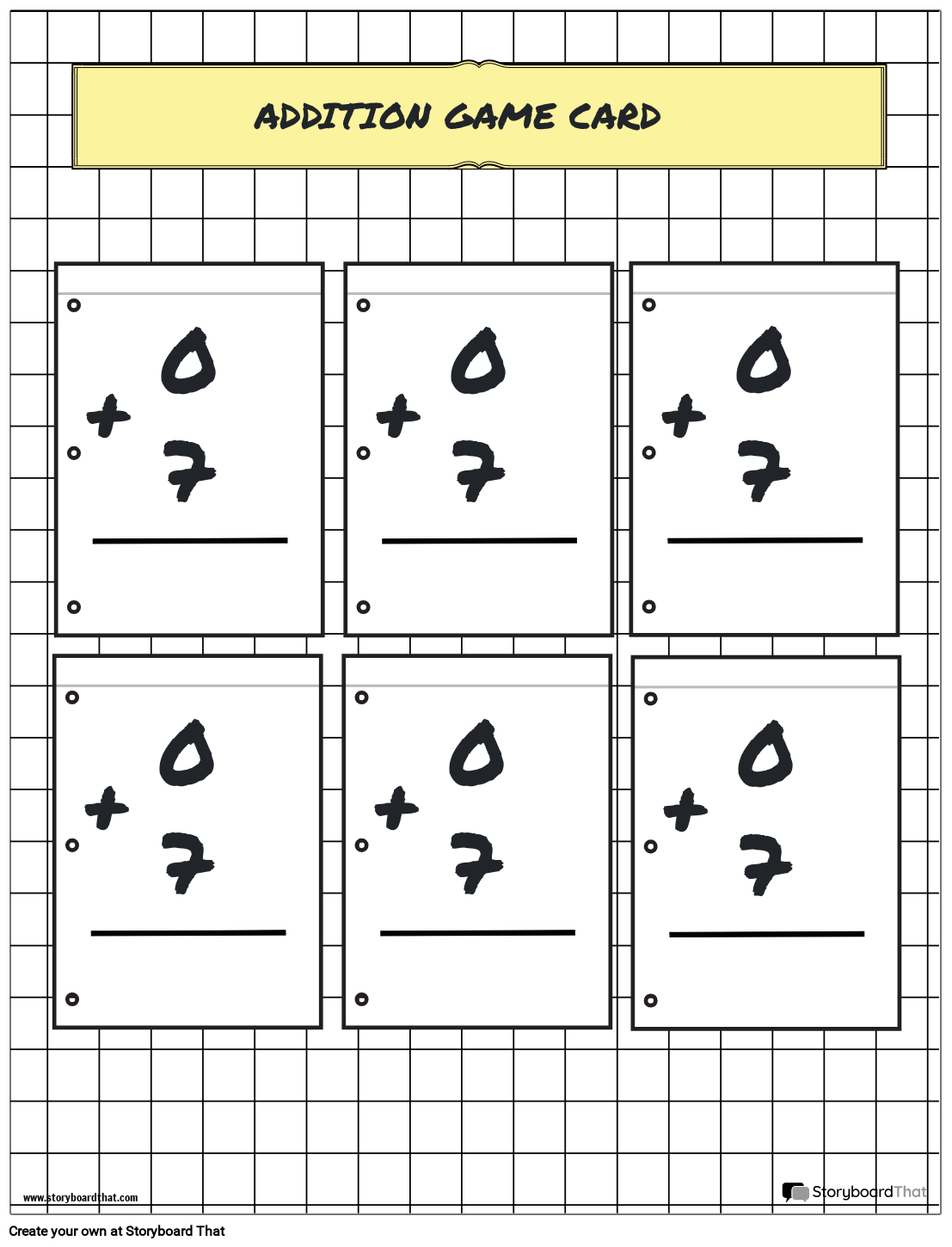Addition Game Card