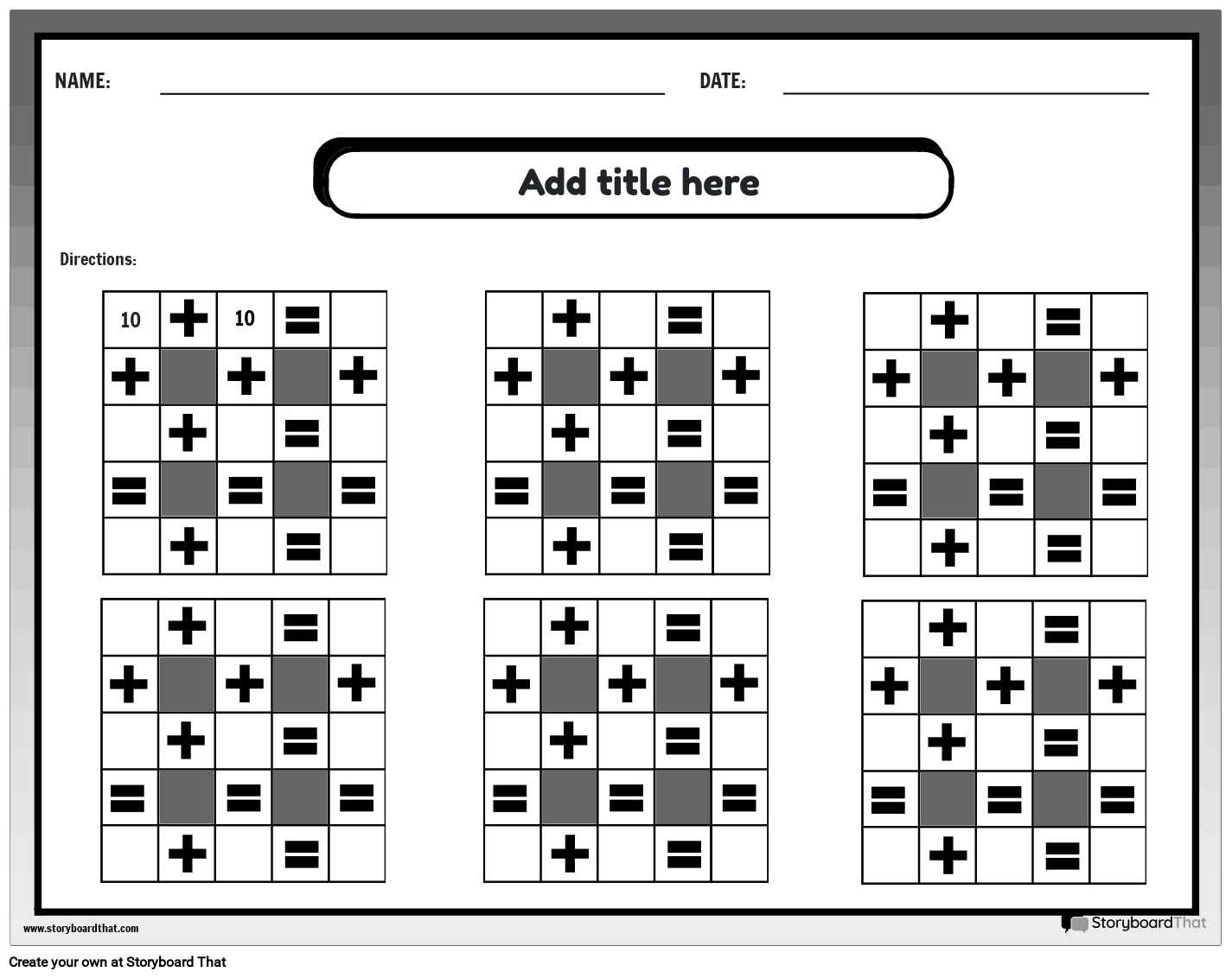 Addition Math Puzzle Worksheet