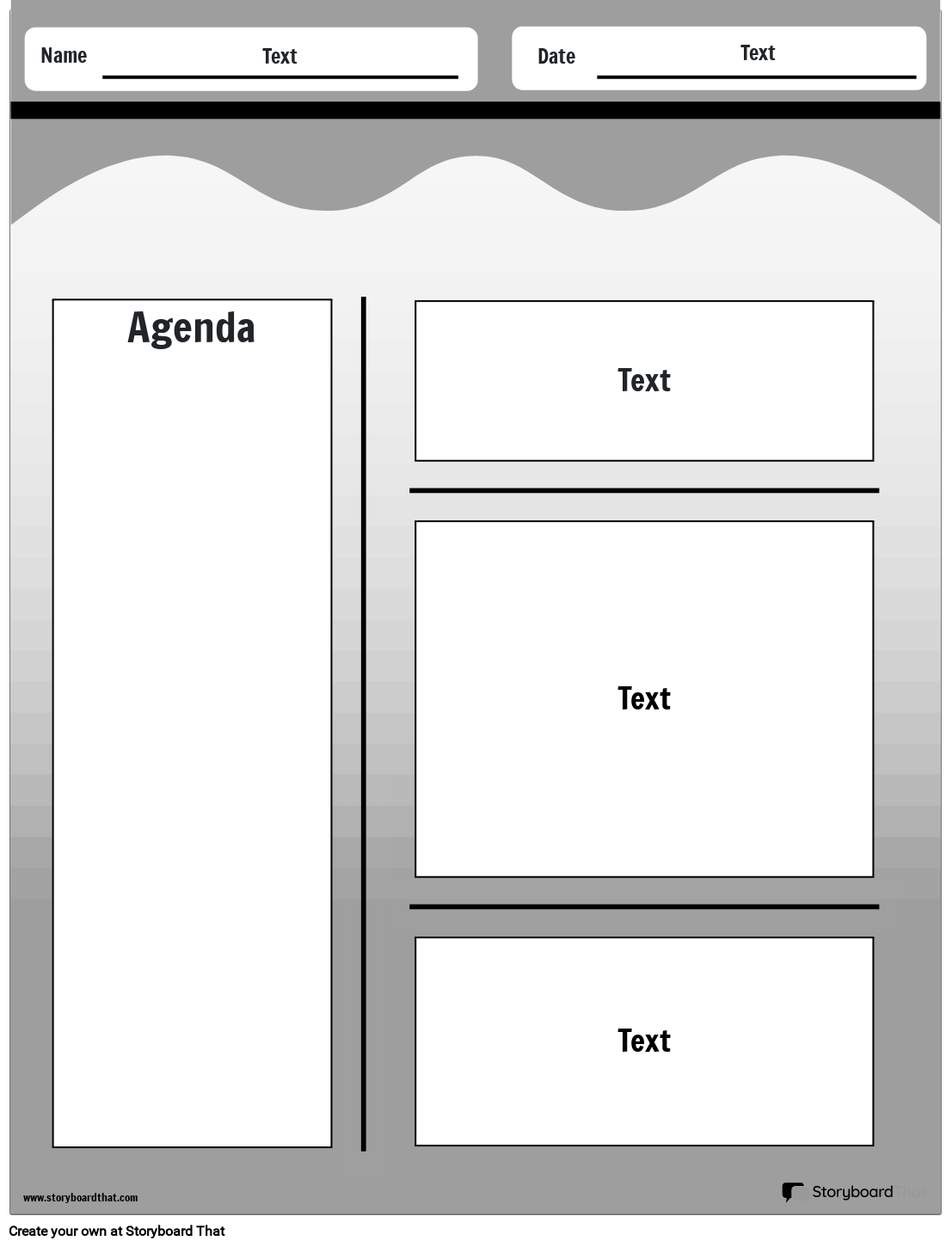 Simple Agenda Worksheet with a Wave Pattern