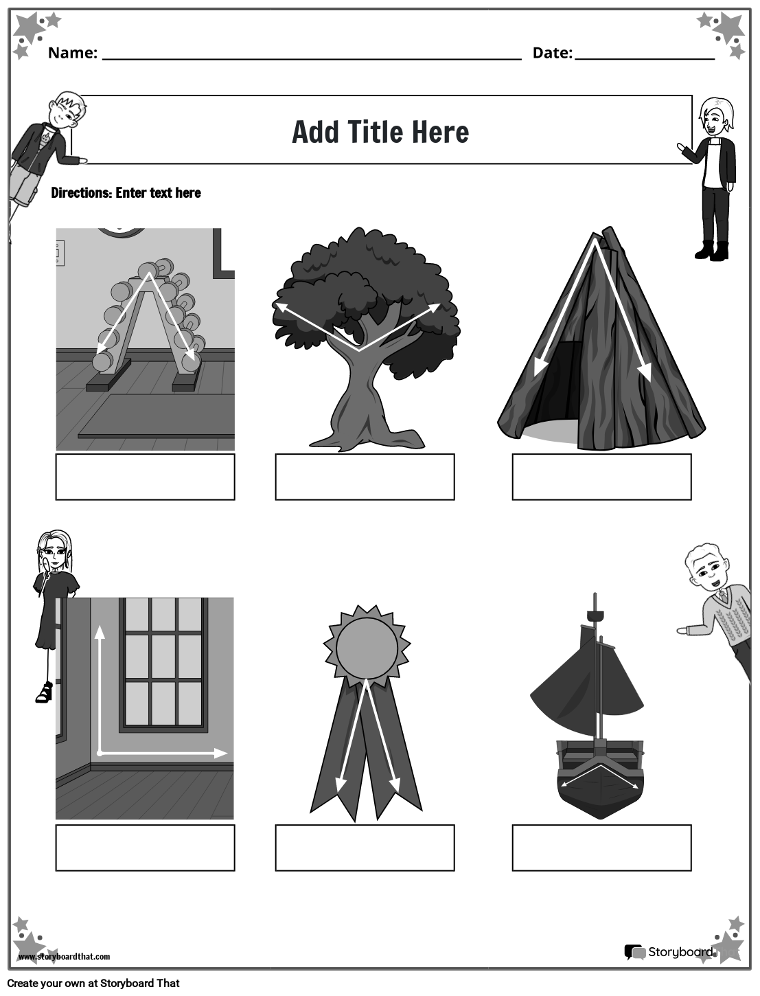 Angles Worksheet with Pictures B&W