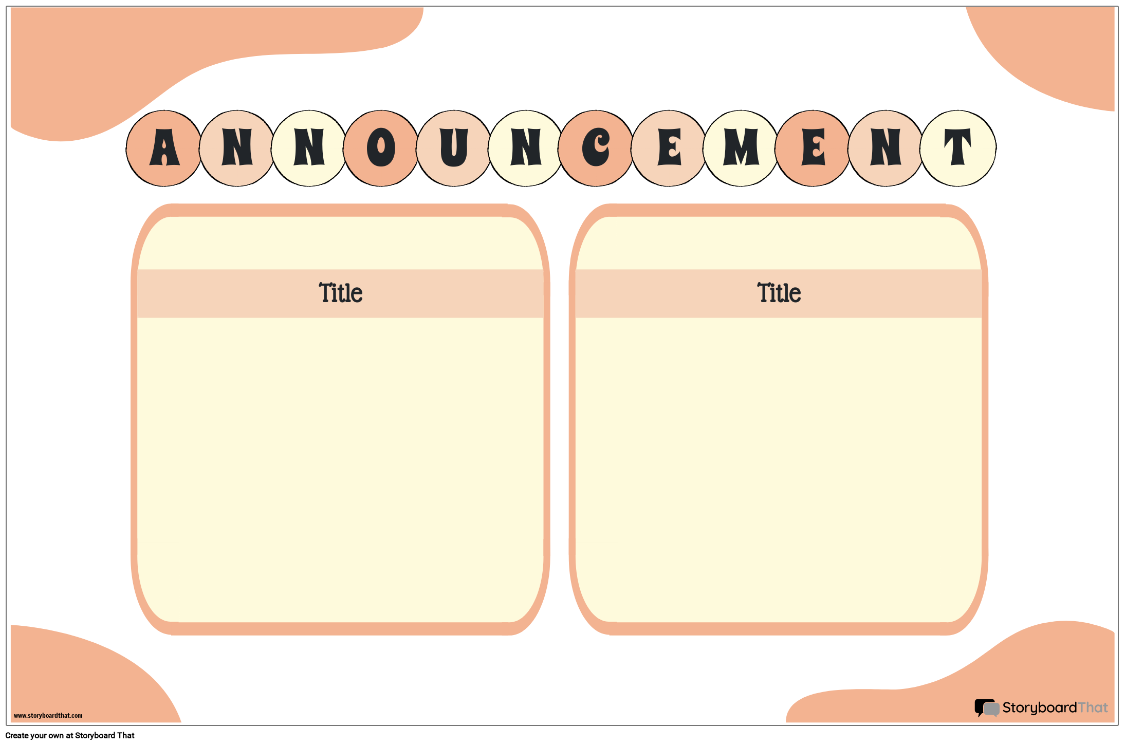 Announcement Chart Template