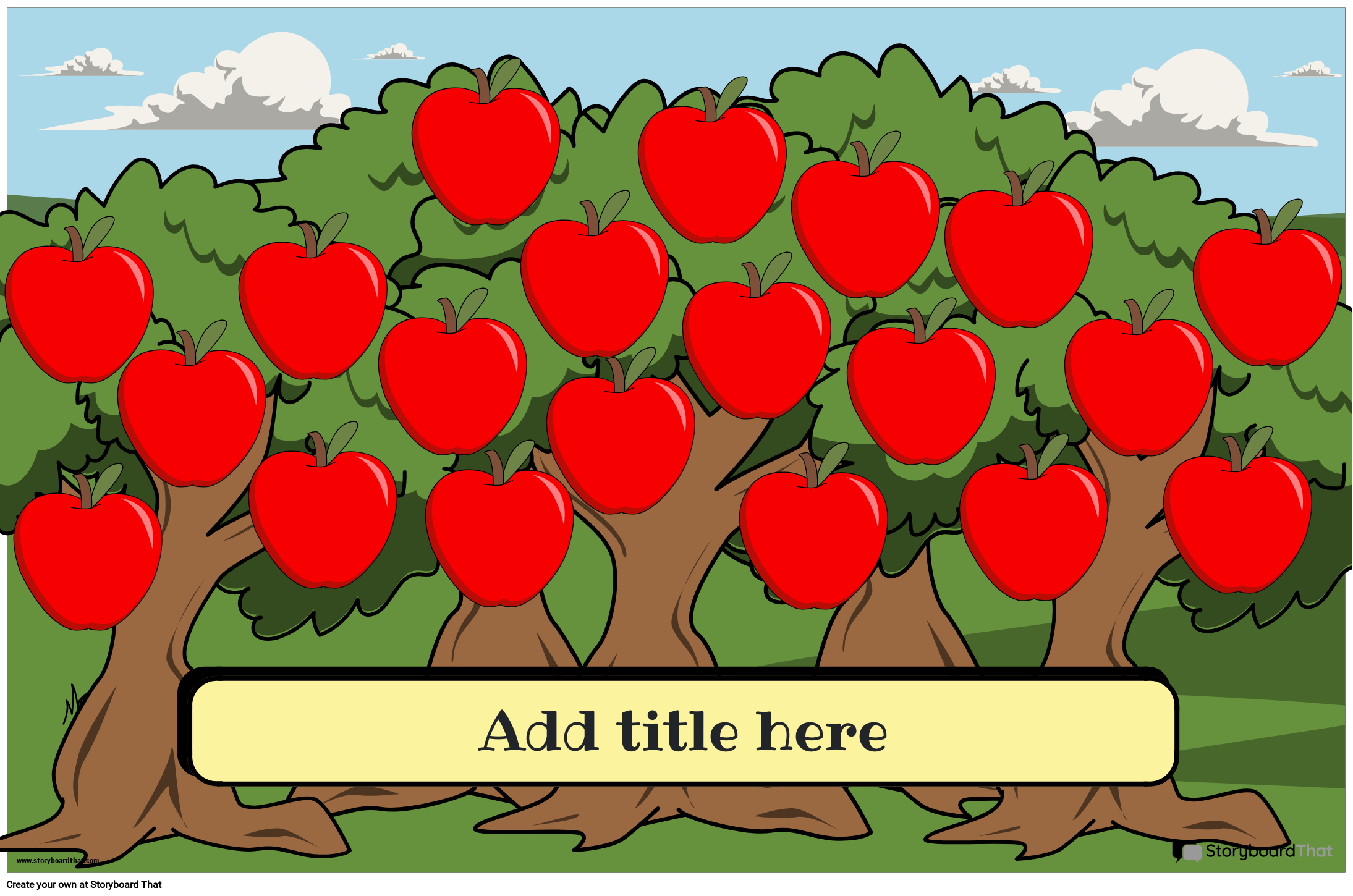 Apple-themed Sight Words Poster