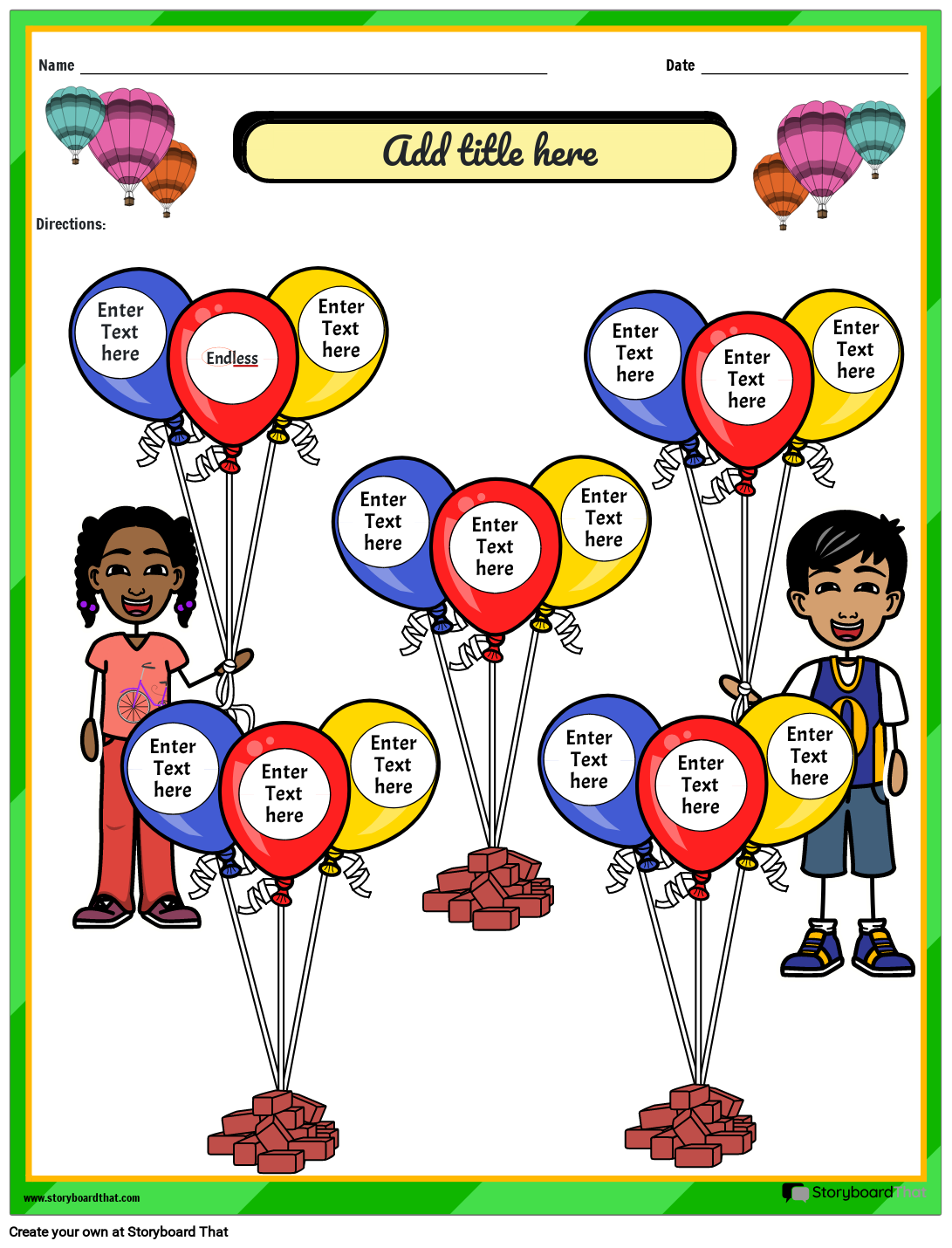 Balloon-themed Prefix and Suffix Worksheet