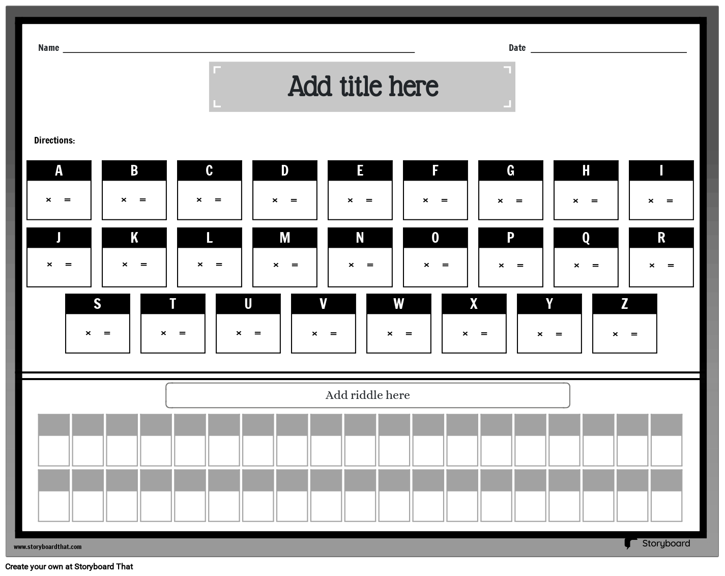 Basic Multiplication Riddle - Worksheet