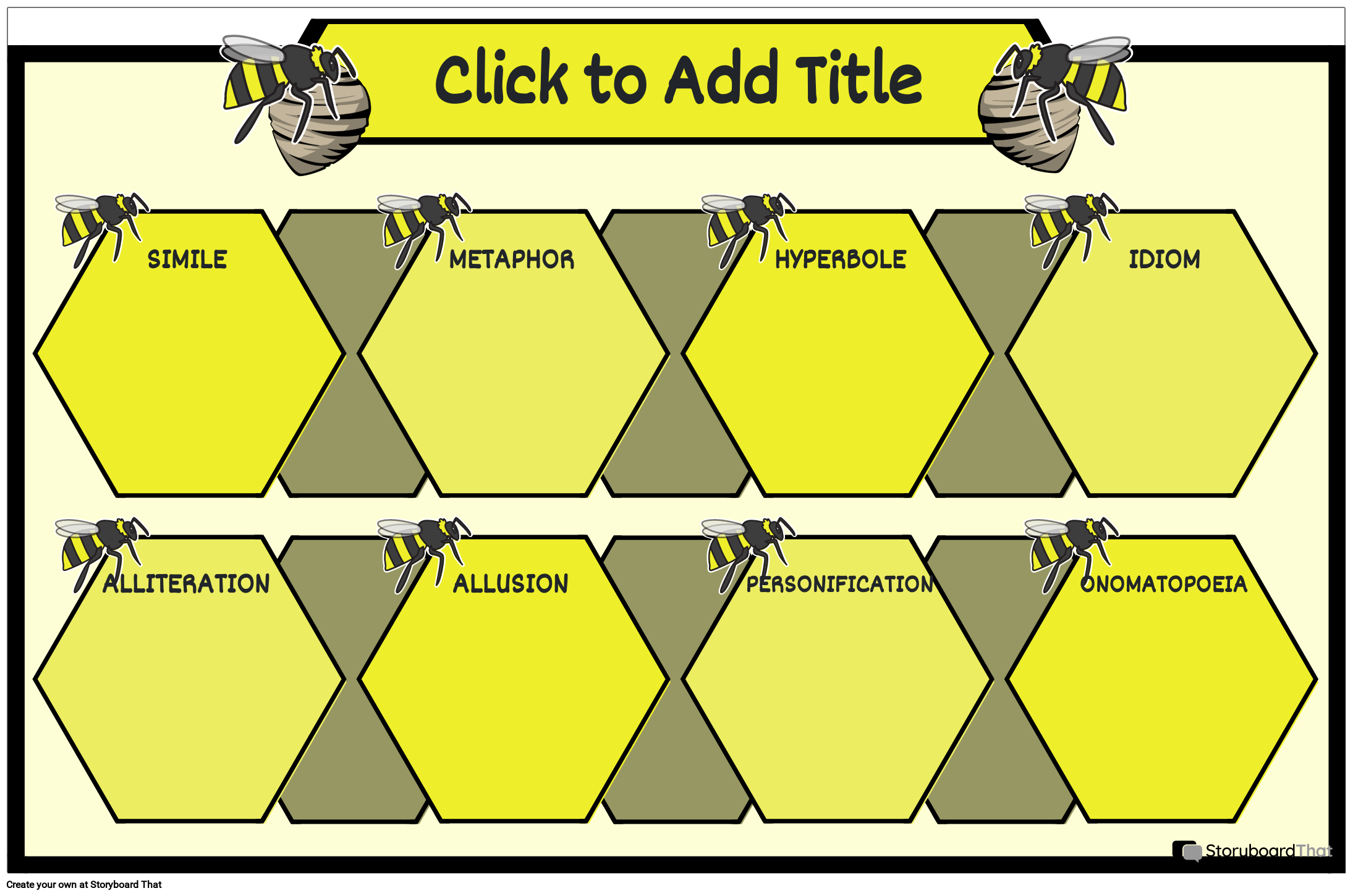 Bee Themed Template for Learning Poetry