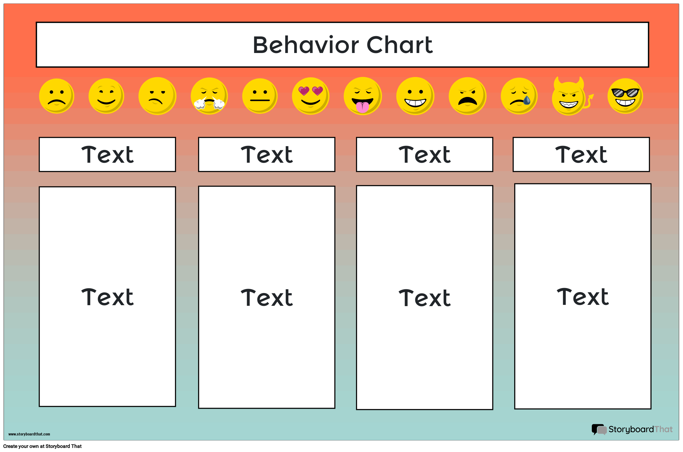 Behavior Chart with Emojis