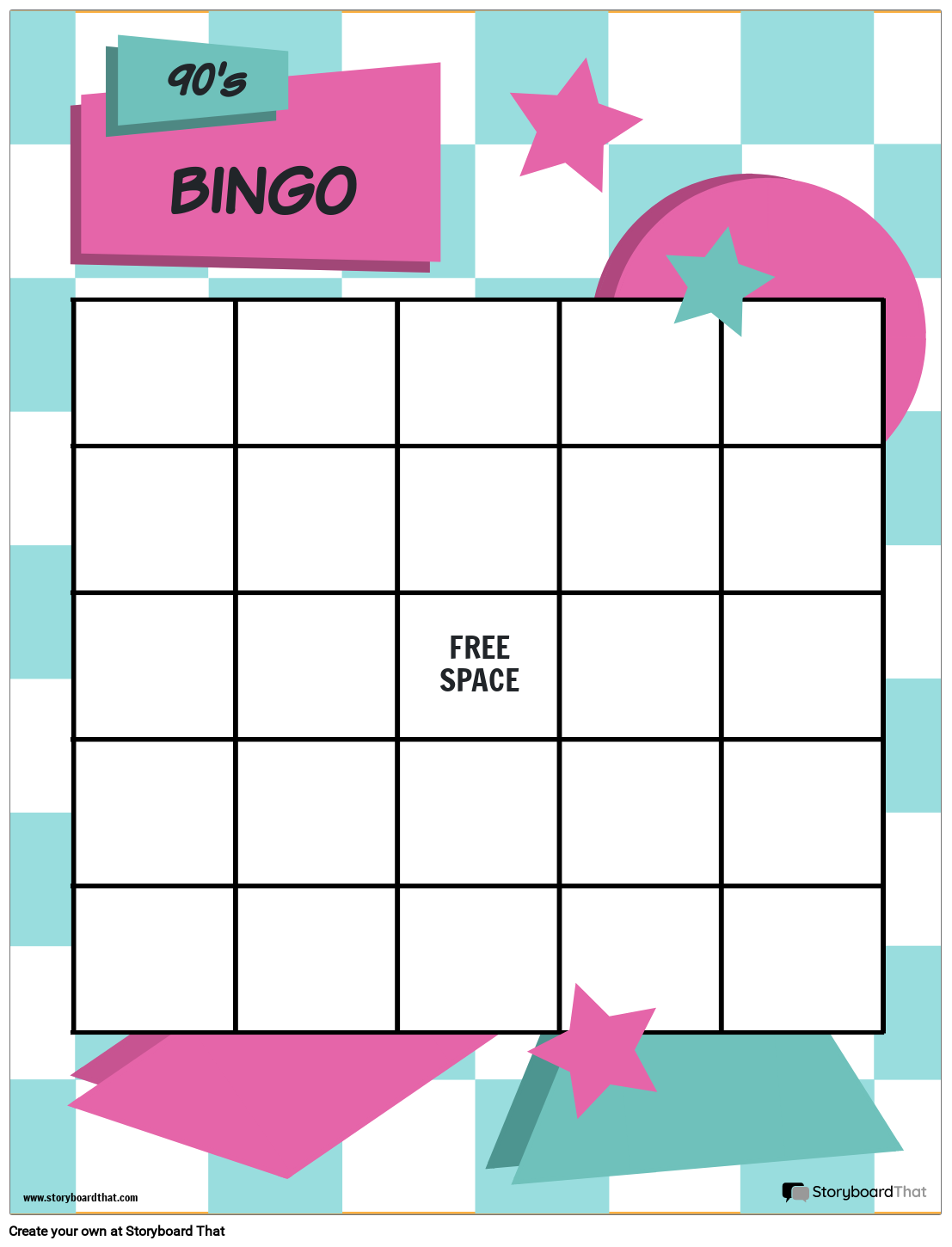 Cartoon Characters Shuffle Bingo Card