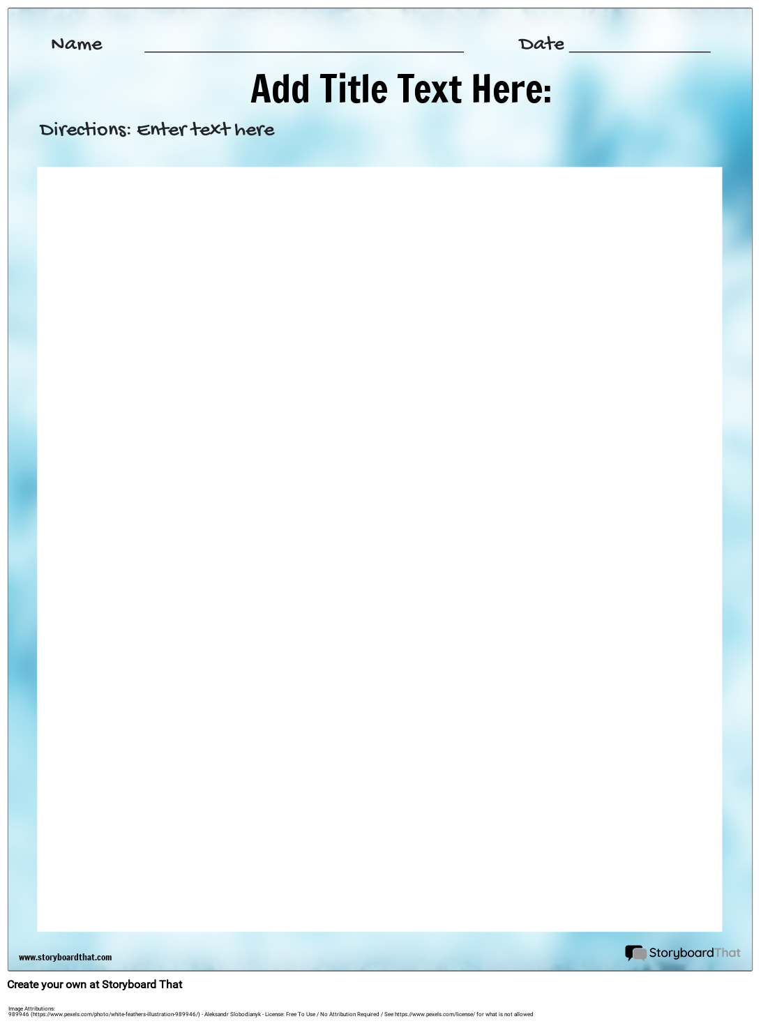 Blue and White Blended Background Blank Page Worksheet