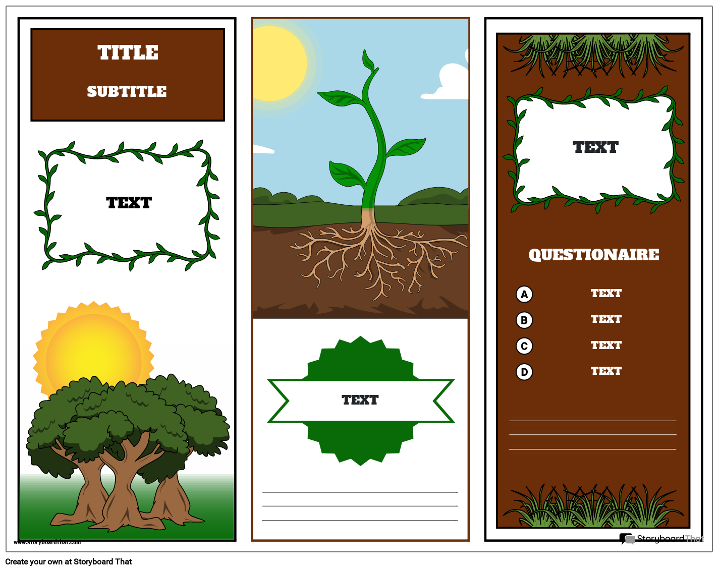 Plant and Tree Themed Brochure Worksheet
