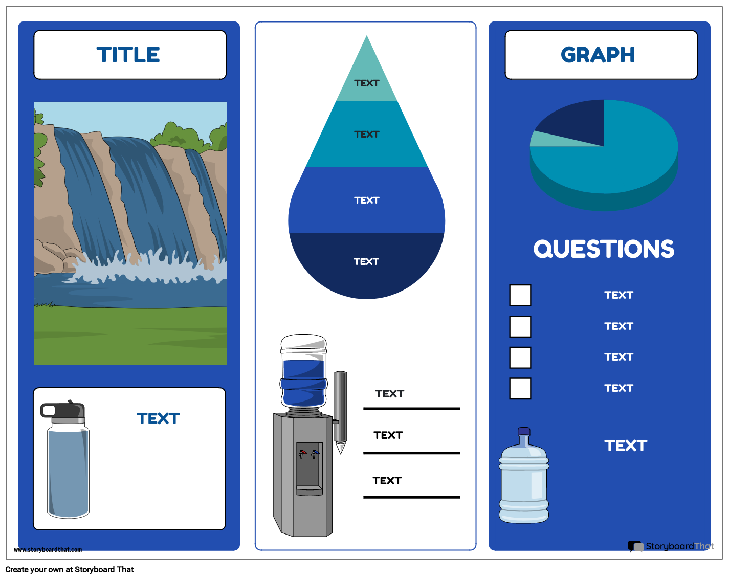 Brochure Worksheet with a Mountain and Water Theme