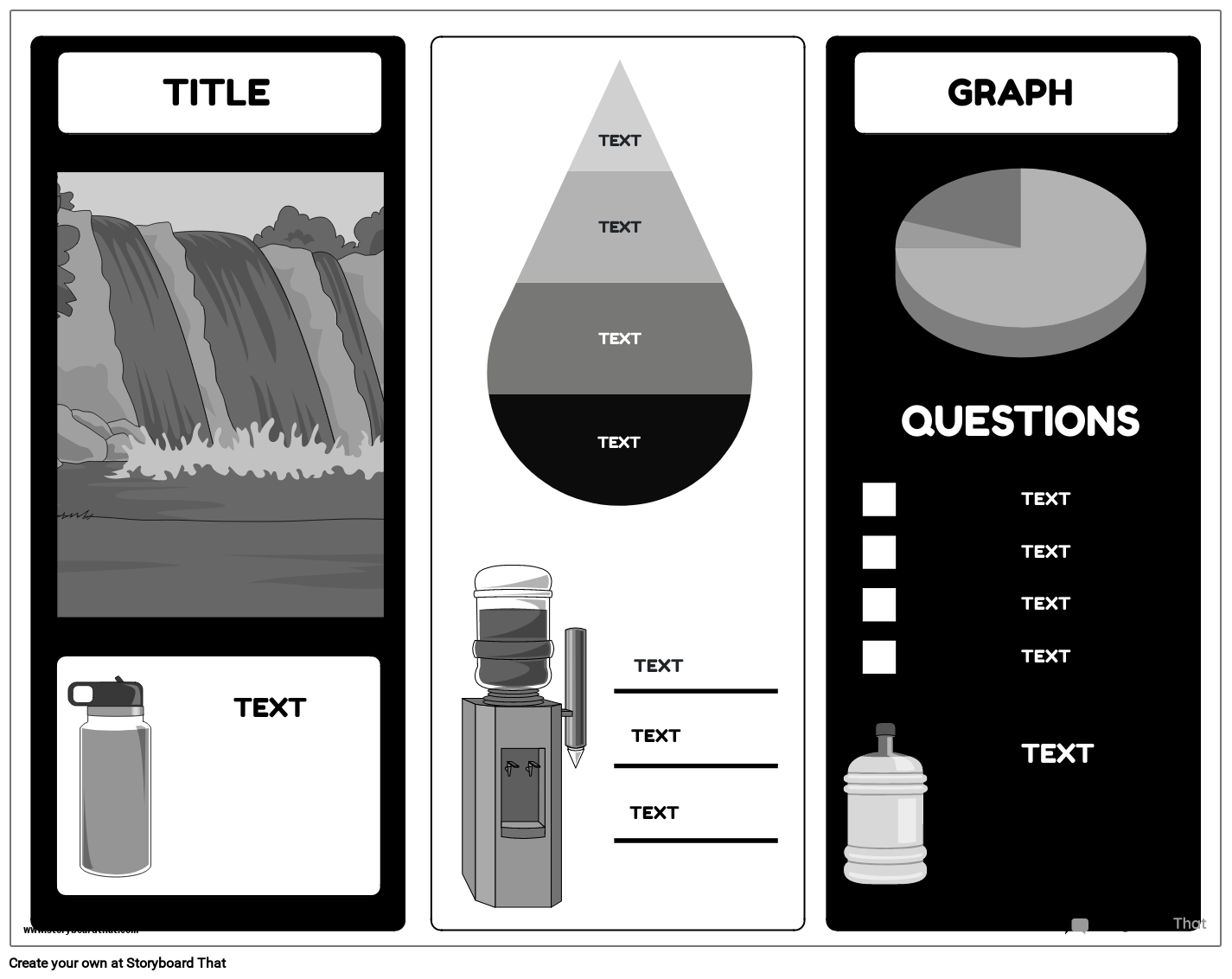 Water Themed Brochure Worksheet with a Graph