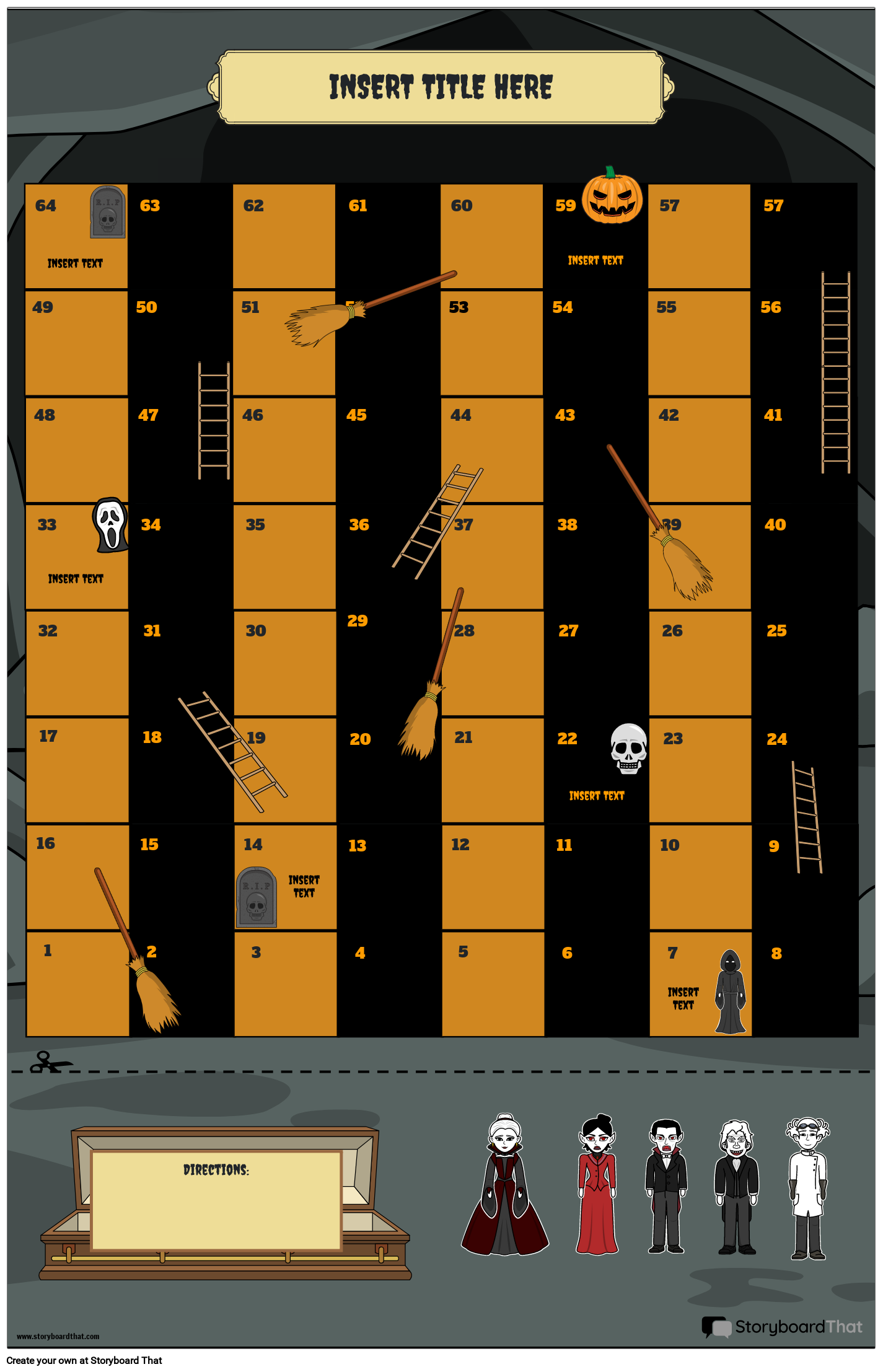 Brooms and Ladders Halloween Board Game