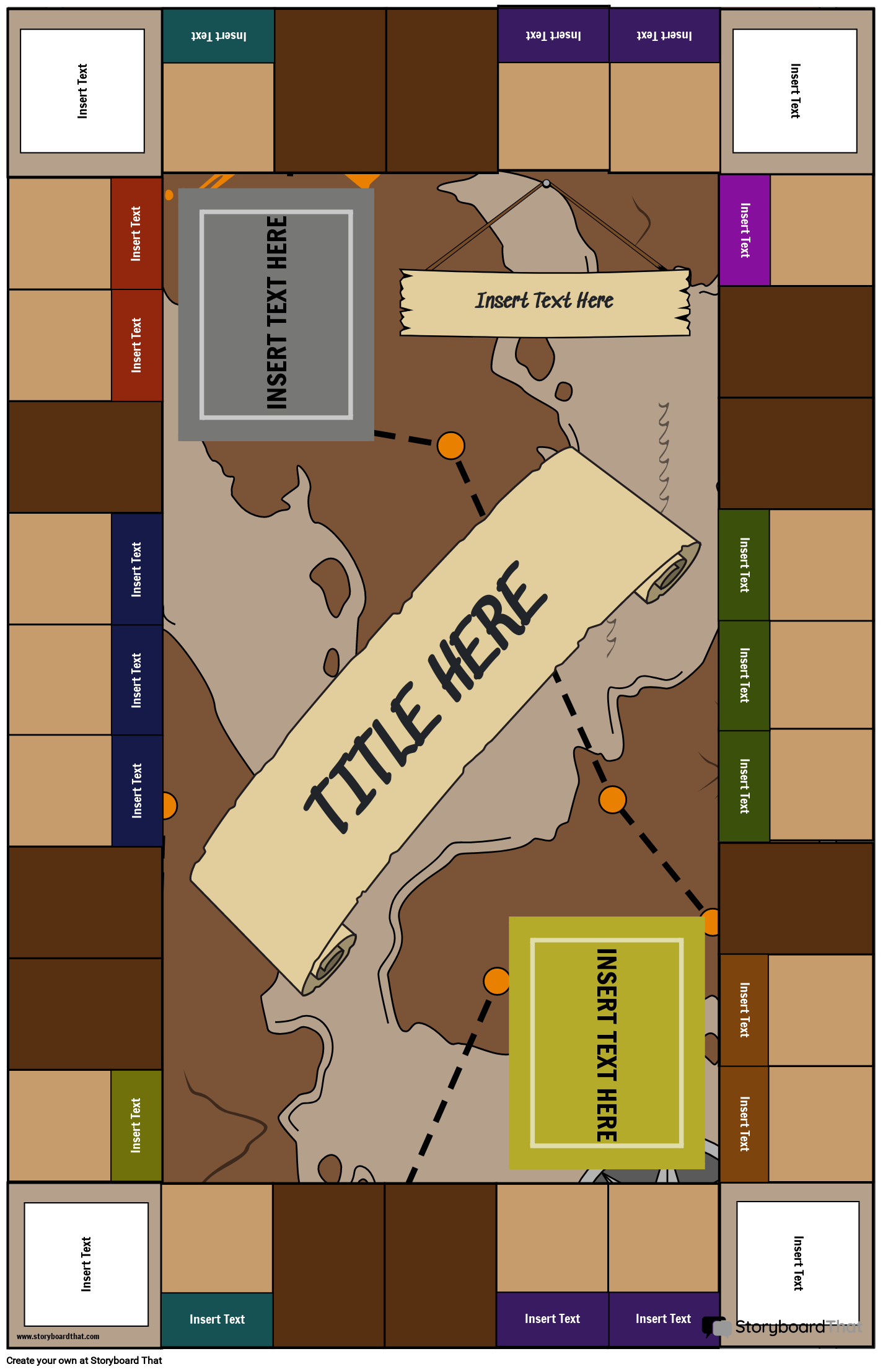 Brown Color Monopoly Template